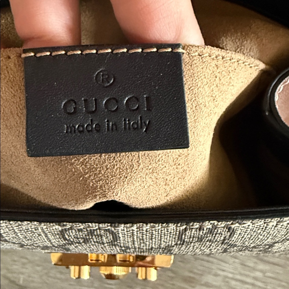 Gucci GG Supreme Canvas & Leather Padlock Backpack - Picture 9 of 14